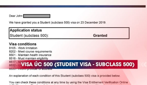 Visa du học Úc 500 dành cho mục đích học tập