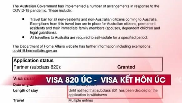 Visa 820 kết hôn với đối tác